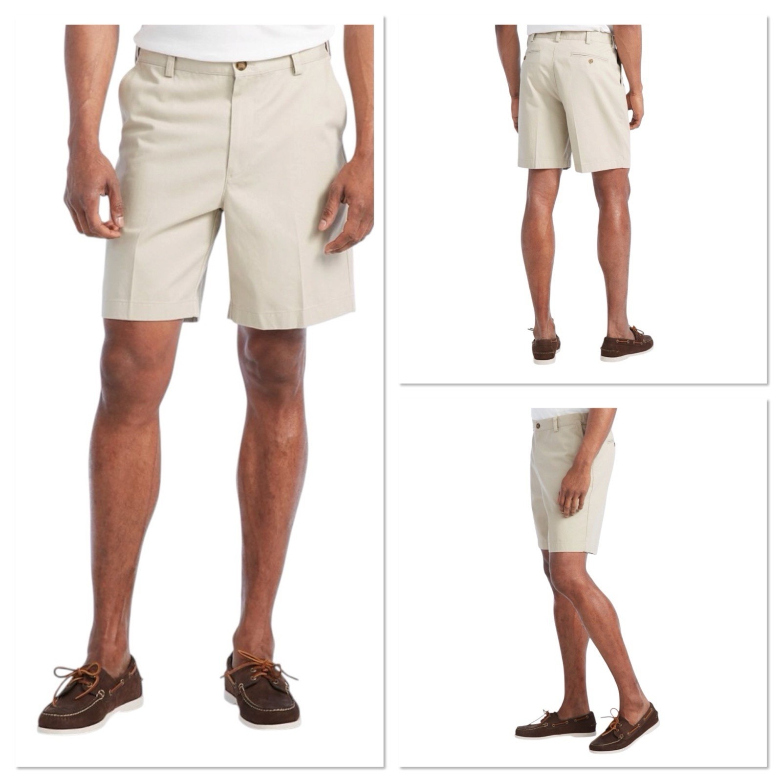 New Mens Ll Bean Wrinkle-Free Double L Chino Khaki Shorts 8" #215650 Size 31